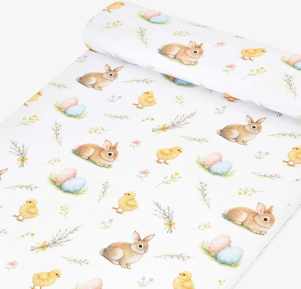 Goldea veľkonočná teflónová látka na obrusy - veselá veľká noc 160 cm