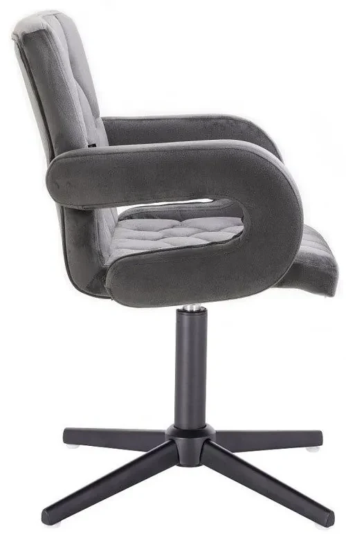 LuxuryForm DESIGN Stolička BOSTON VELUR na čiernom kríži - šedá