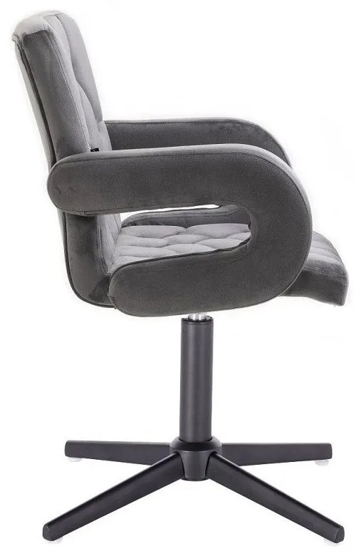 LuxuryForm DESIGN Stolička BOSTON VELUR na čiernom kríži - sivá