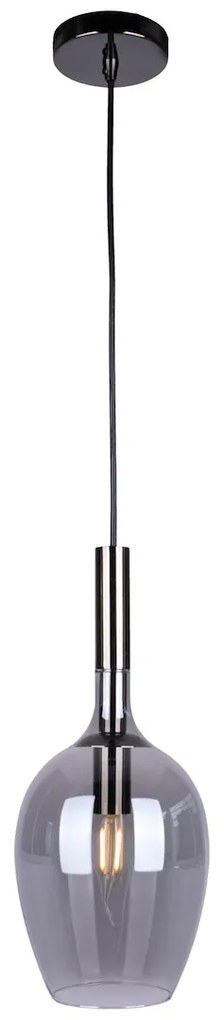 Závesné svietidlo Lugano, 1x grafitové sklenené tienidlo, b