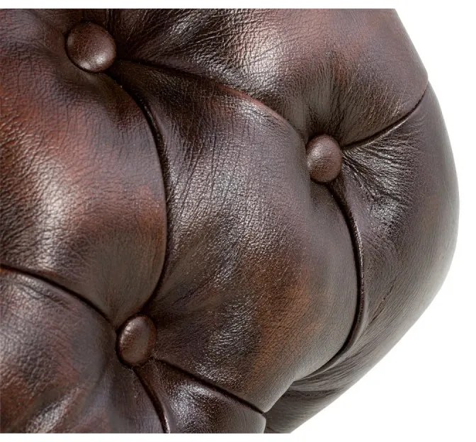 furniture-nabytek.cz - Masívna pohovka Chesterfield Bedford, pravá koža, hnedá