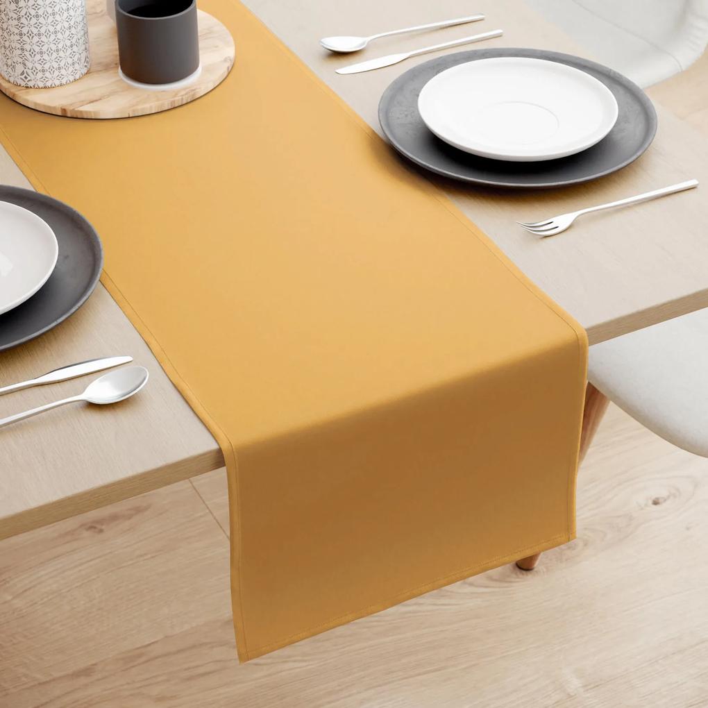 Goldea behúň na stôl 100% bavlnené plátno - horčicový 50x180 cm
