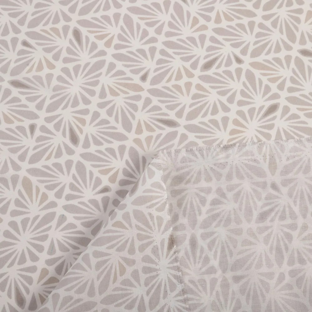 Biante Bavlnený záves Sandra SA-628 Sivobéžová mozaika na bielom 150x220 cm