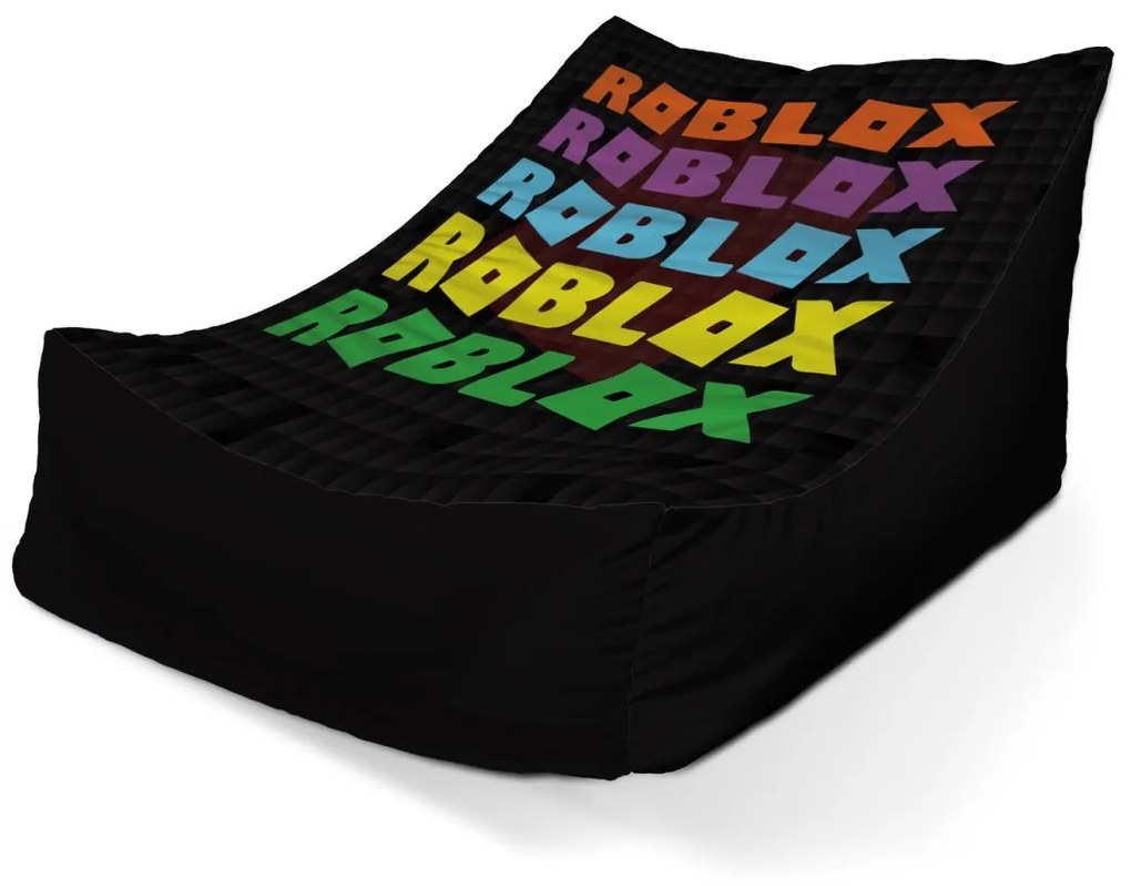 Sablio Sedací vak Lounge ROBLOX Farebný text - 120 x 100 x 80 cm