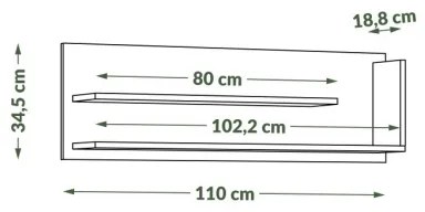 Polica FRED biela/sivá