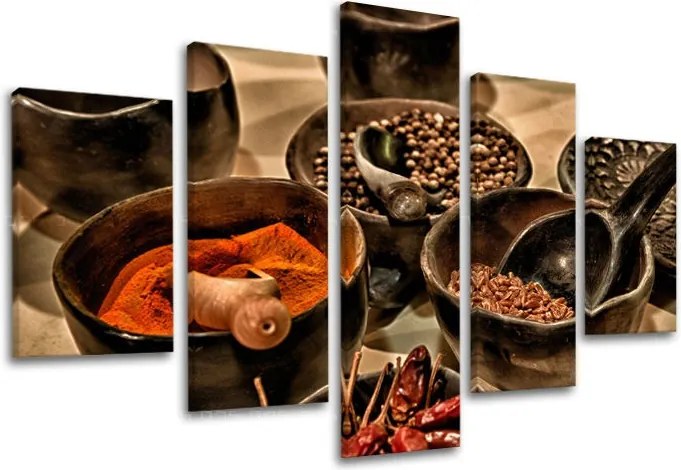 Obraz na stenu 5 dielny KUCHYŇA KU027E50 - 100x80 cm