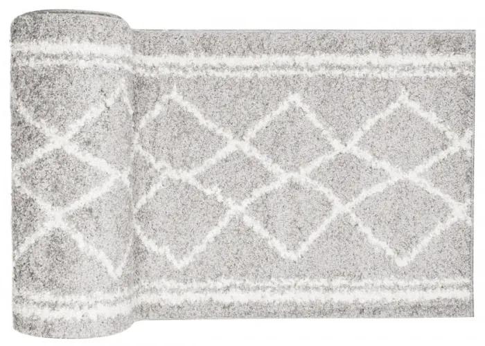 Kusový koberec Shaggy Pata šedý atyp 80x300cm