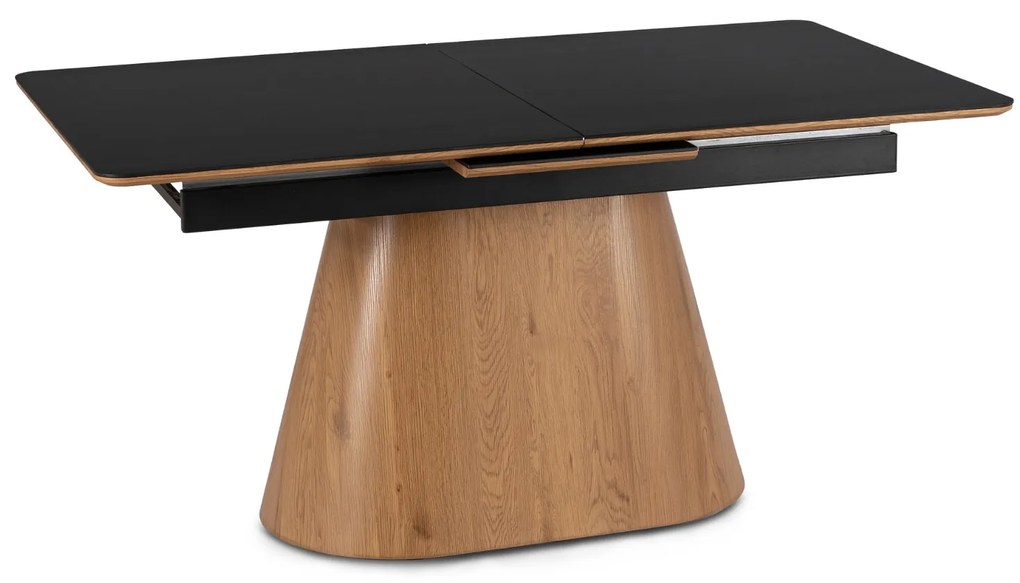 PROXIMA.store - Rozkladací jedálenský stôl LIZBONA FARBA: čierna, konštrukcia: dub