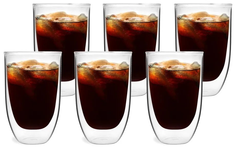 Dvojstenné/na latte sklenené hrnčeky v súprave 6 ks 350 ml – Vialli Design