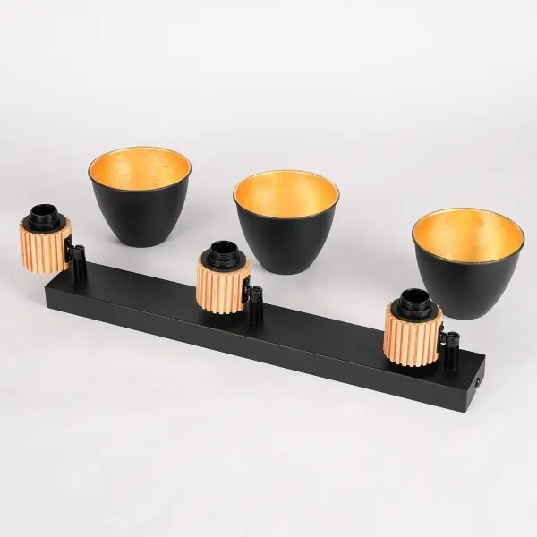 Brilagi - Bodové svietidlo ODENSE 3xE14/10W/230V drevo/čierna