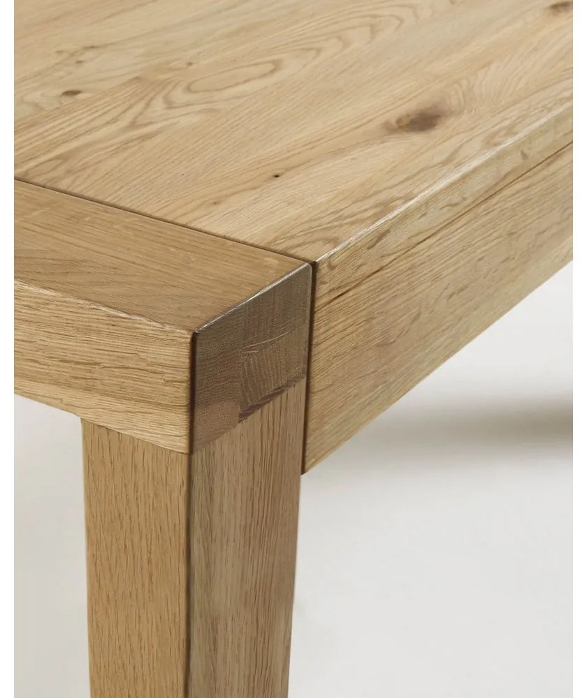 Rozkladací jedálenský stôl s prídavnou doskou v dekore duba 100x200 cm Briva – Kave Home