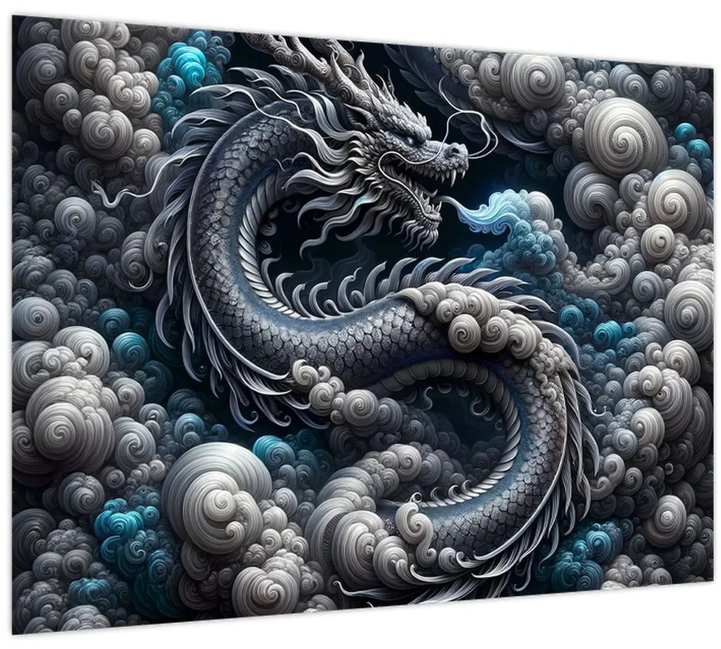 Obraz – Drak v dyme (70x50 cm)