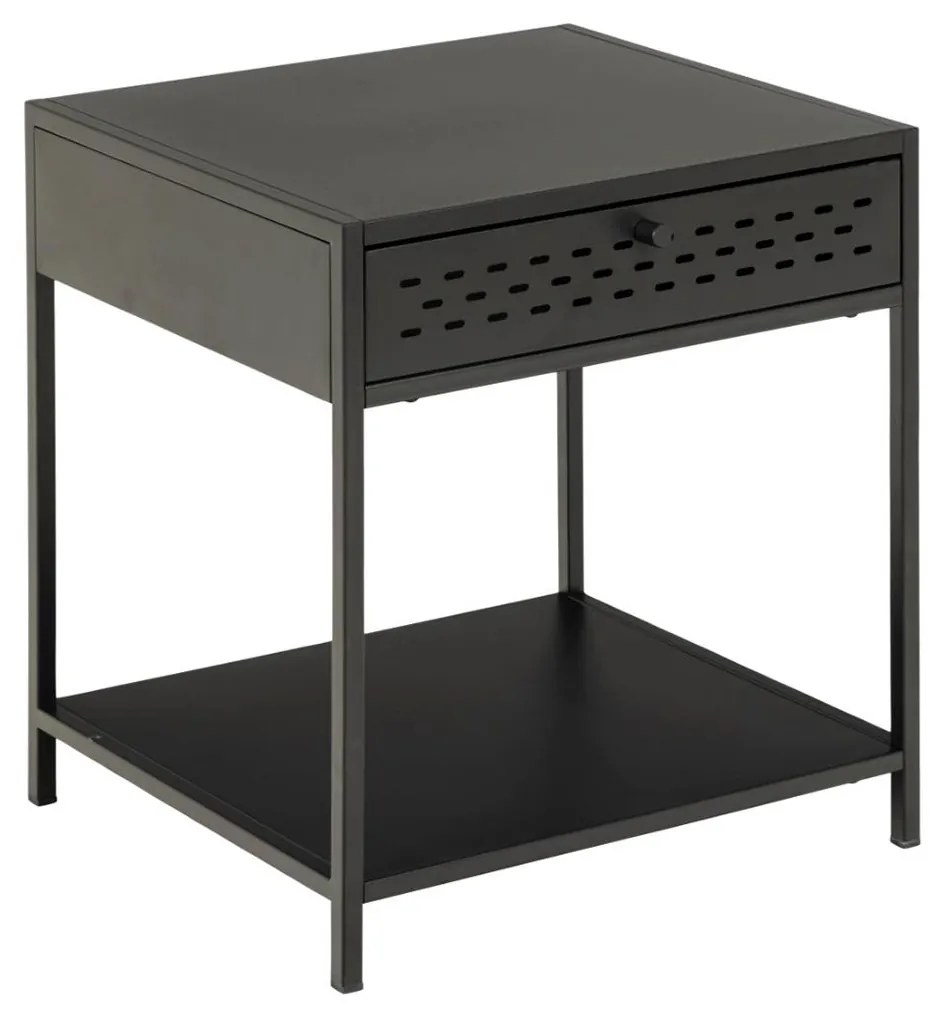 ACTONA Nočný stolík Newcastle čierna 51 × 45 × 40 cm