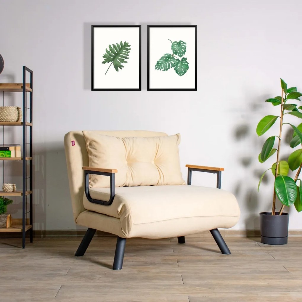 Rozkladacie kreslo Sando 60 cm krémové