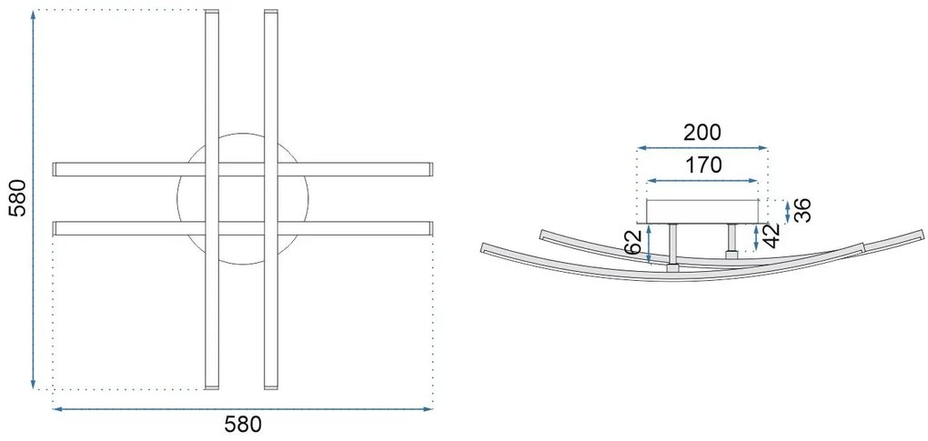 Toolight - Moderné LED stropné svietidlo APP398-C, chrómová, OSW-06914