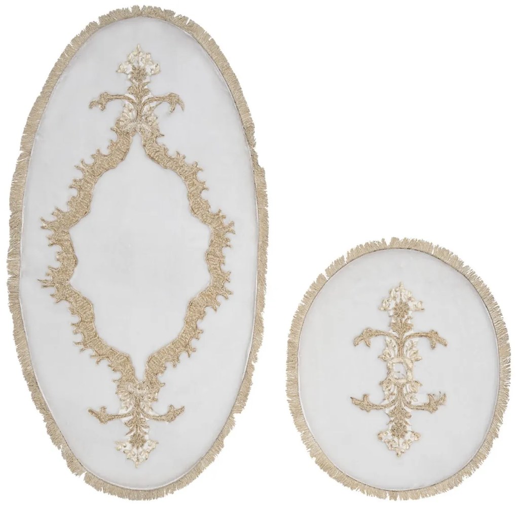 Súprava 2 kusov kúpeľňových predložiek Alternatívna krémová béžová