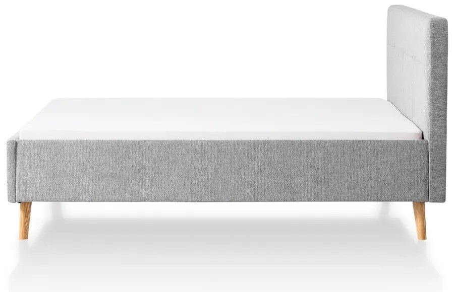 Svetlosivá čalúnená dvojlôžková posteľ bez roštu 180x200 cm Smart – Meise Möbel