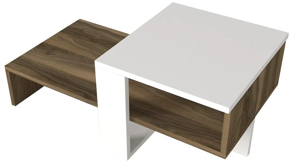 Konferenčný stolík Chain White and Walnut