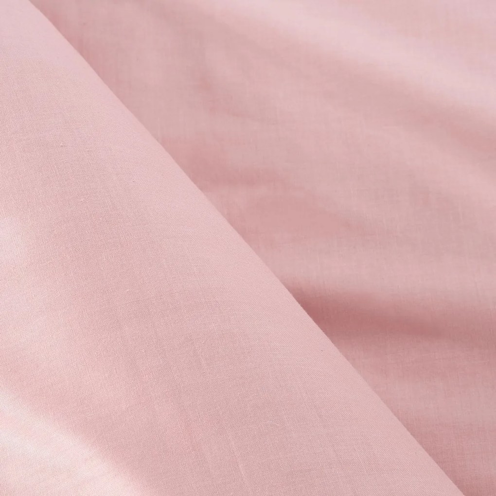 jednofarebné ružové bavlnené posteľné obliečky na paplón