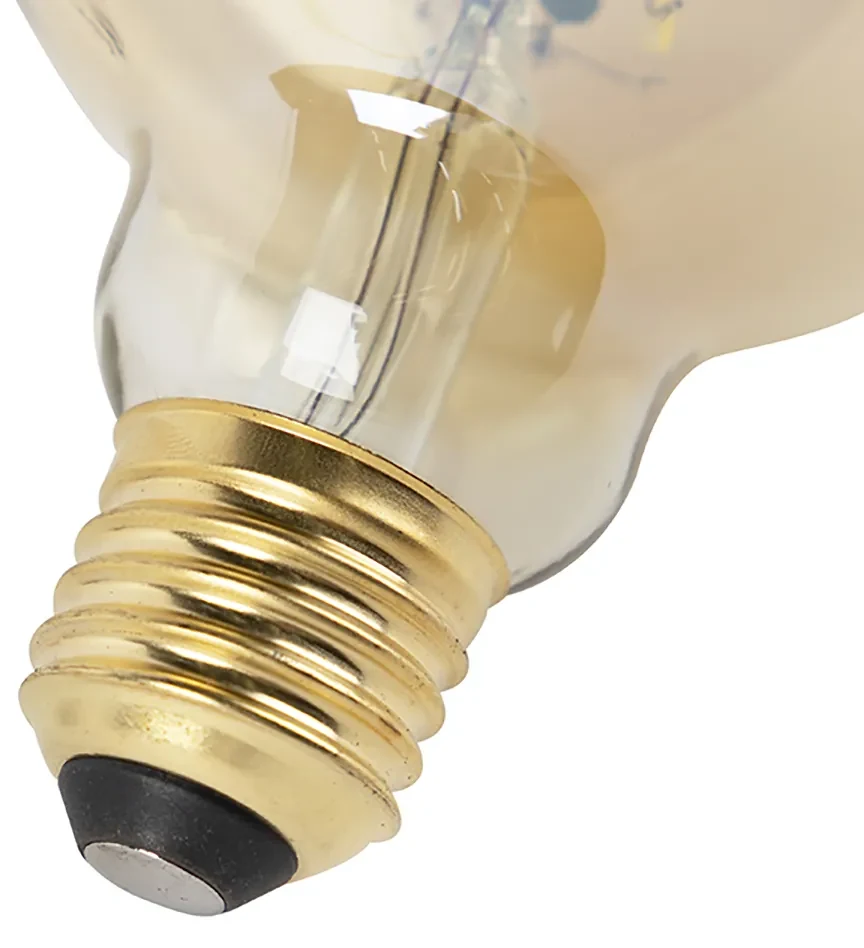 Sada 3 LED žiaroviek E27 Dim to Warm G95 zlatá 8W 806lm 2000-2700K