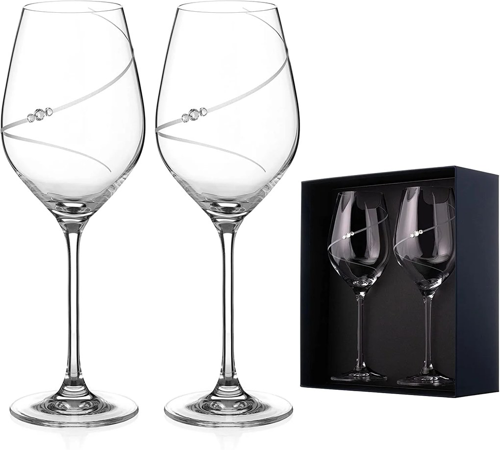 Diamante poháre na biele víno Silhouette City s kryštálmi Swarovski 360ml 2KS