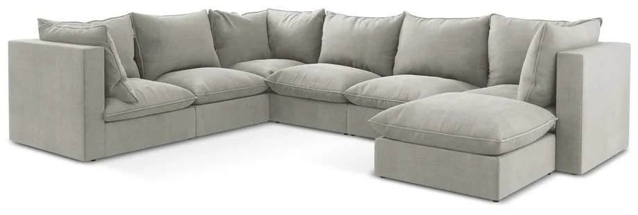 Svetlosivá rohová pohovka (ľavý roh/do tvaru "U") Manao – Makamii