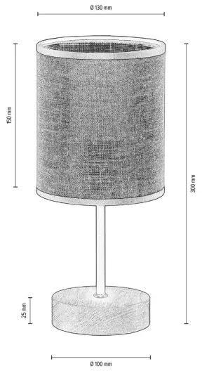 Spot-Light 77771974 - Stolová lampa NEGRO 1xE27/25W/230V dub