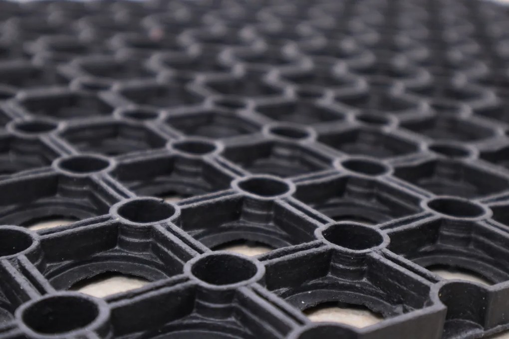 Hamat, Vonkajší čistiaci rohožka guma Domino 17mm – na von aj na doma, 40x60, čierna, exteriér