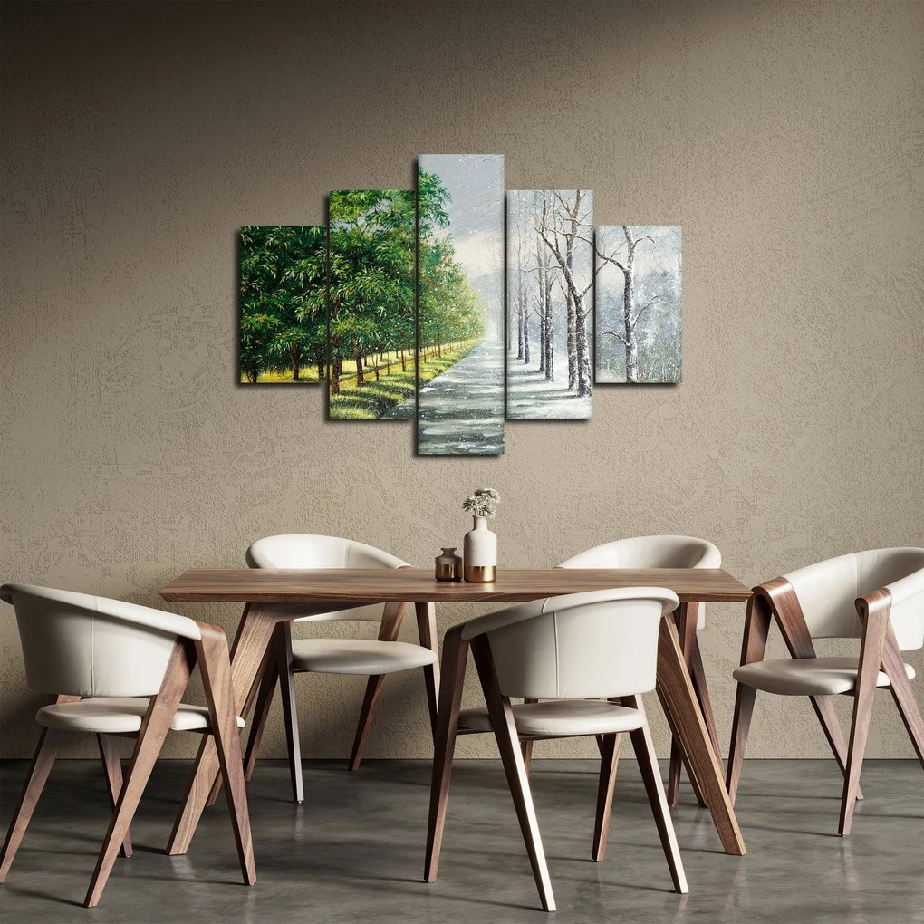 Obraz - Zima versus leto (150x105 cm)