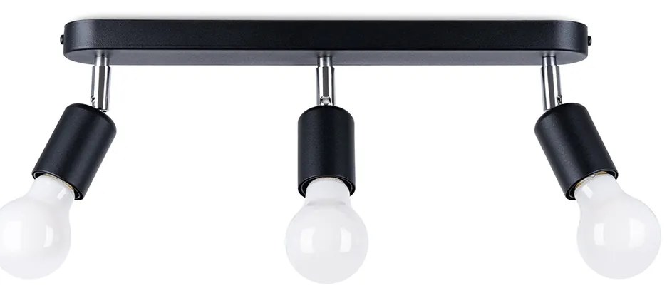 Bodové svietidlo Fornes 3, čierne telo svietidla, (možnosť polohovania)