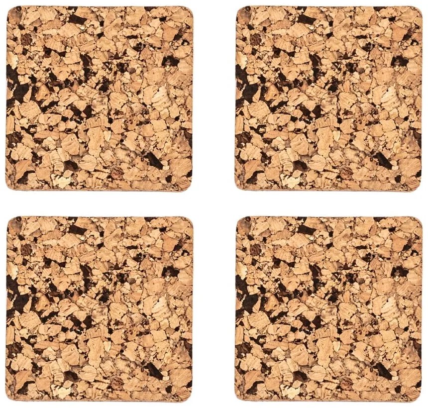 Korkové podtácky v prírodnej farbe v súprave 4 ks Querco – ZicZac