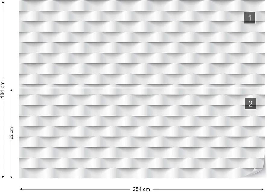 GLIX Fototapeta - 3D Grey And White Pattern Vliesová tapeta  - 254x184 cm