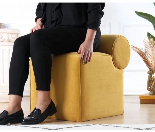 Taburet TIKI 47x45 cm žltý