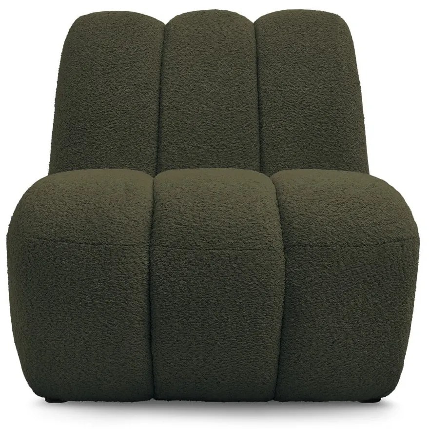 Zelené kreslo z textílie buklé Janissaire – Bobochic Paris