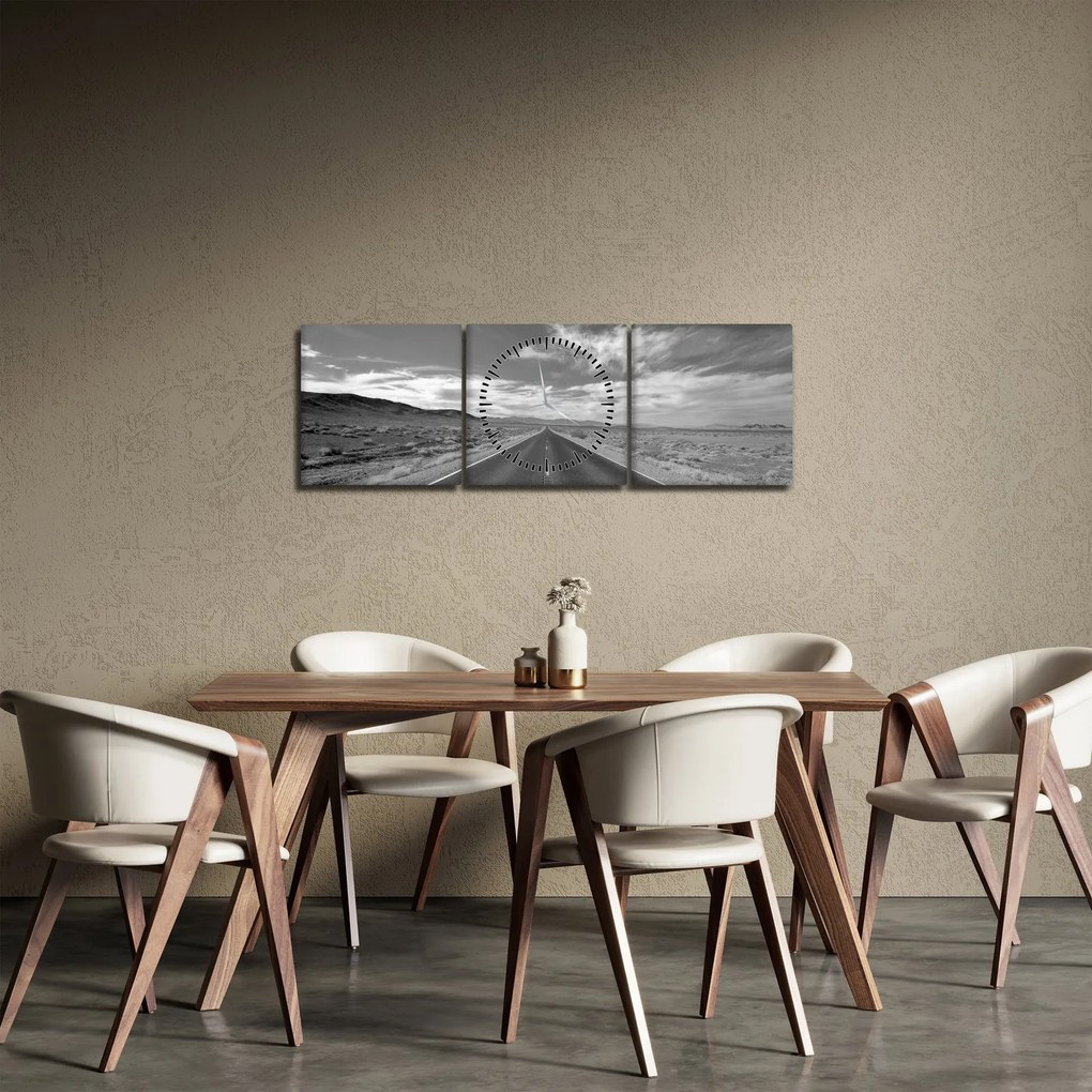 Obraz diaľnice (s hodinami) (90x30 cm)