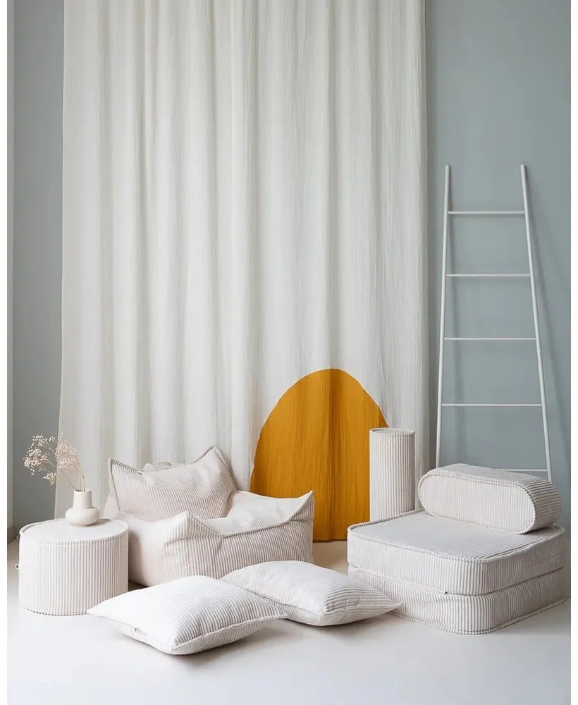 Krémový menčestrový detský pohovkový vankúš Block – Wigiwama