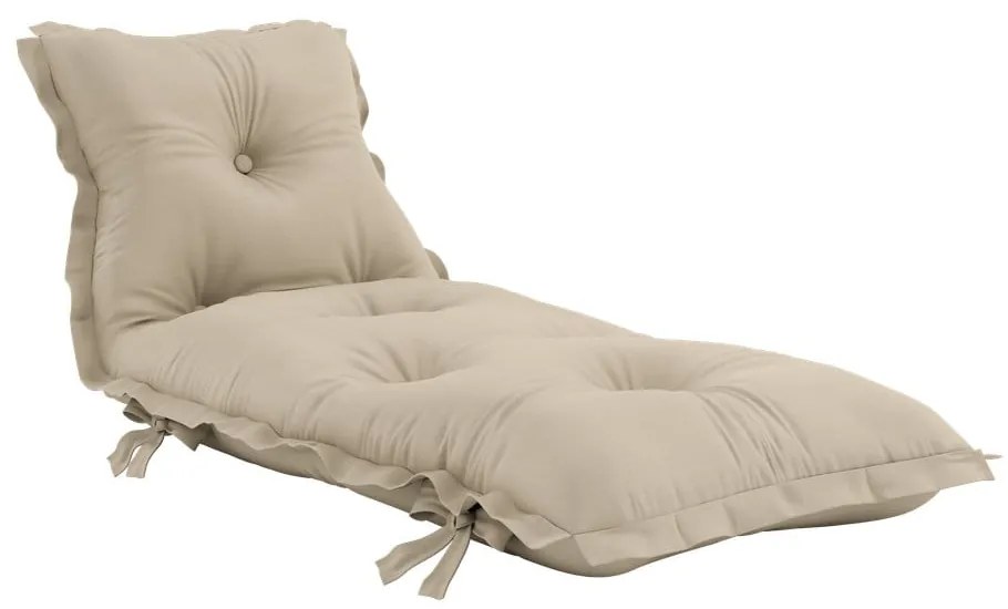 Béžový variabilný futón vhodný do exteriéru Karup Design OUT™ Sit&amp;Sleep Beige
