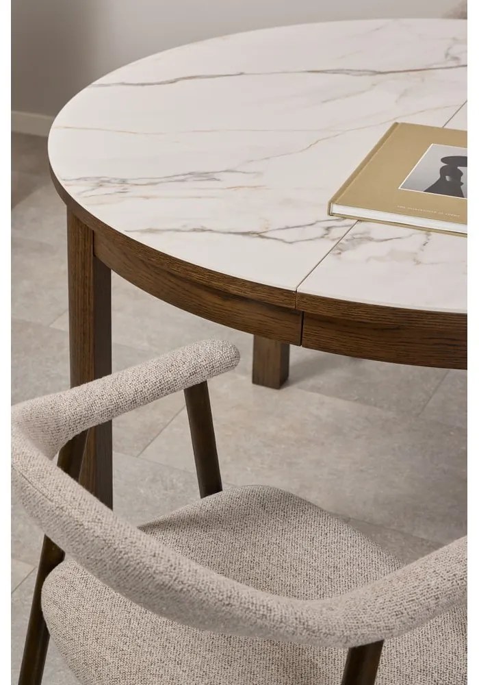 Okrúhly rozkladací jedálenský stôl s keramickou doskou ø 120 cm Southampton – Actona