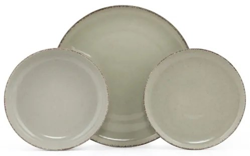 18-dielna jedálenská súprava zelená/porcelán