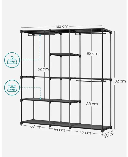 Otvorená šatníková skriňa RYG037B02