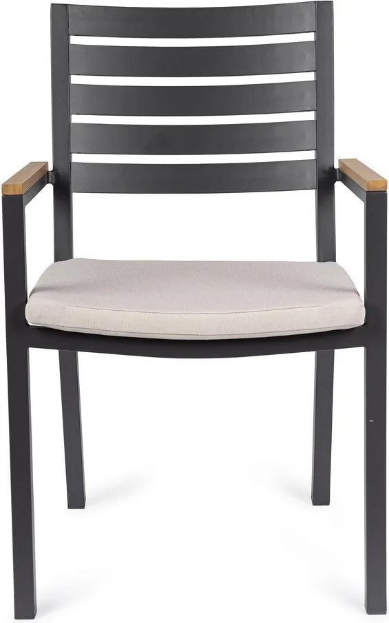 Antracitová kovová záhradná stolička Henna – Bizzotto