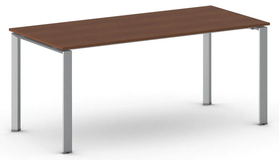 Rokovací kancelársky stôl PRIMO INFINITY, 180x90 cm, sivostrieborná podnož, čerešňa