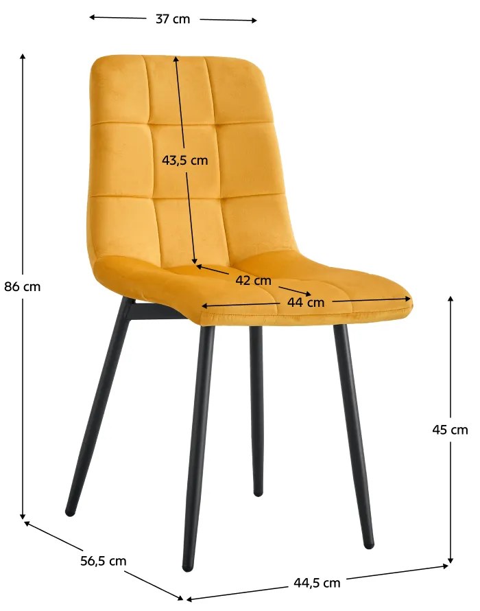 Stolička, žltá Velvet látka/čierna, RAMITA TYP 3