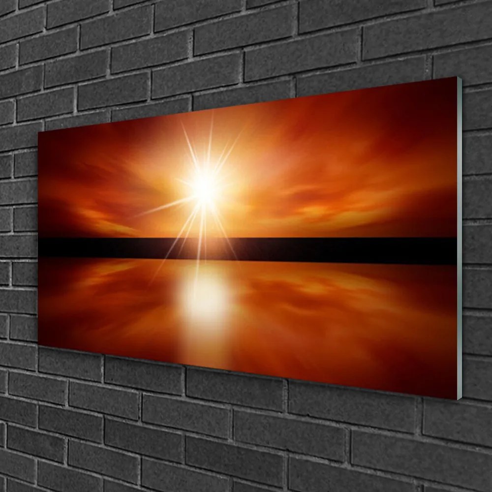 Skleneny obraz Slnko nebo voda krajina 120x60 cm
