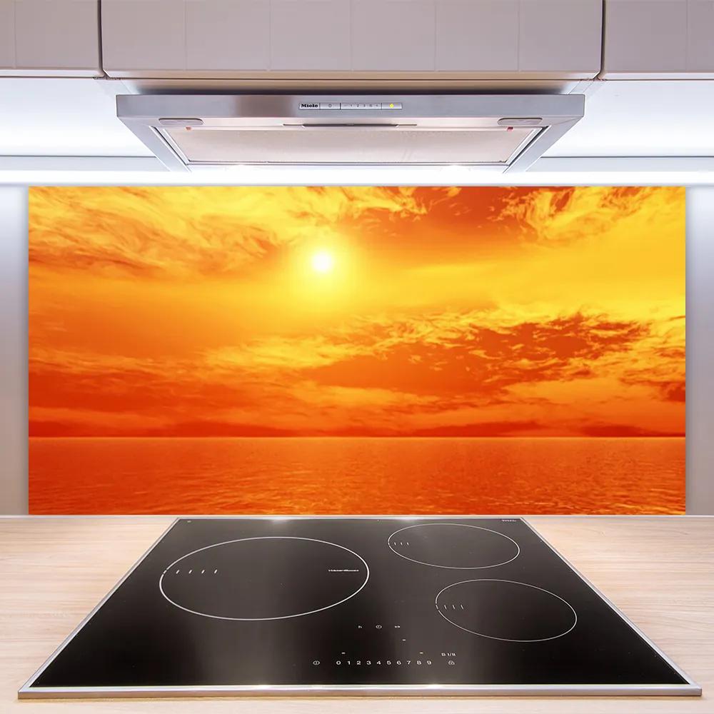 Sklenený obklad Do kuchyne Slnko more príroda 140x70 cm