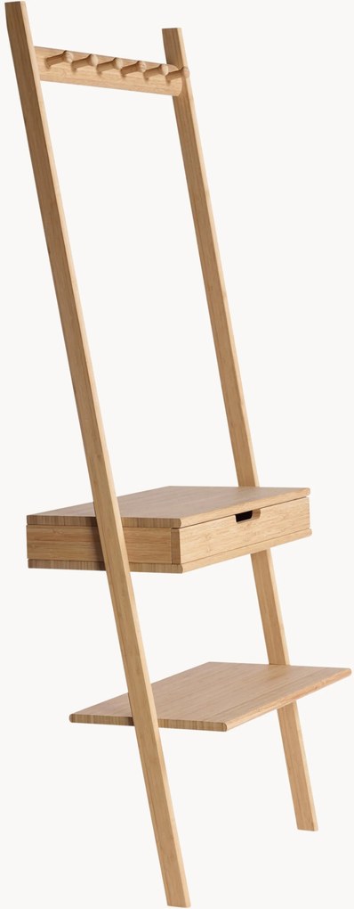 Nástenný vešiak na kabáty z bambusového dreva so zásuvkou Perrin