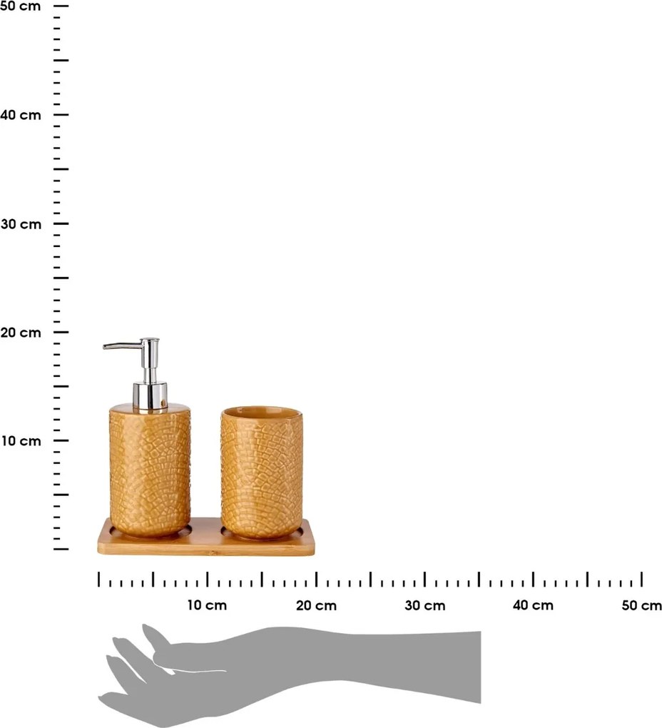 Sada kúpeľňových doplnkov Camel, oranžová/s chromovými prvkami