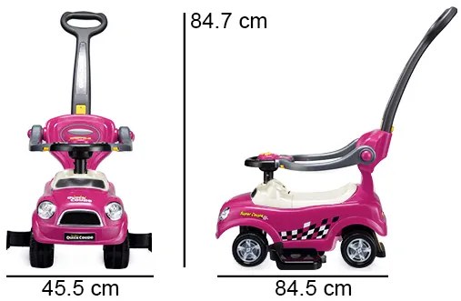 WELLHOX Detské odrážadlo s rukoväťou 3v1 - magenta