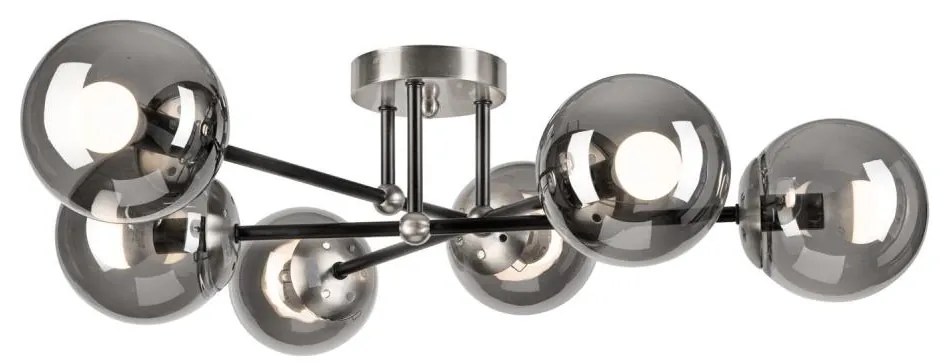 Prisadený luster MALENA 6xE14/5W/230V matný chróm/dymová