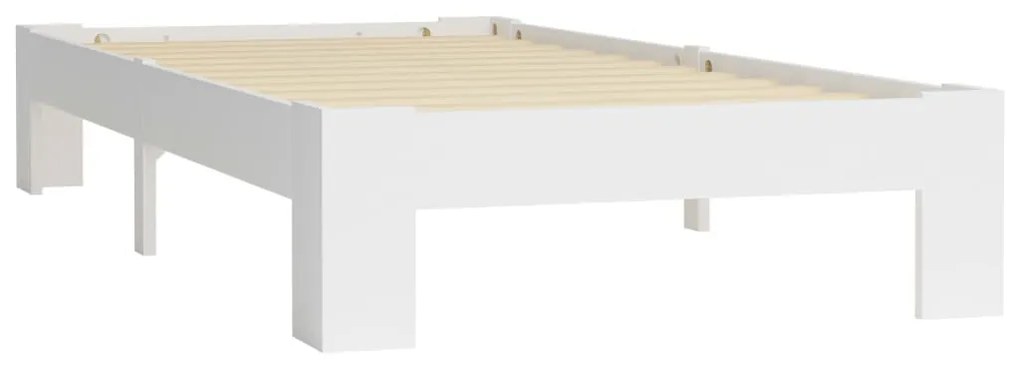 vidaXL Posteľný rám, biely, borovicový masív 100x200 cm